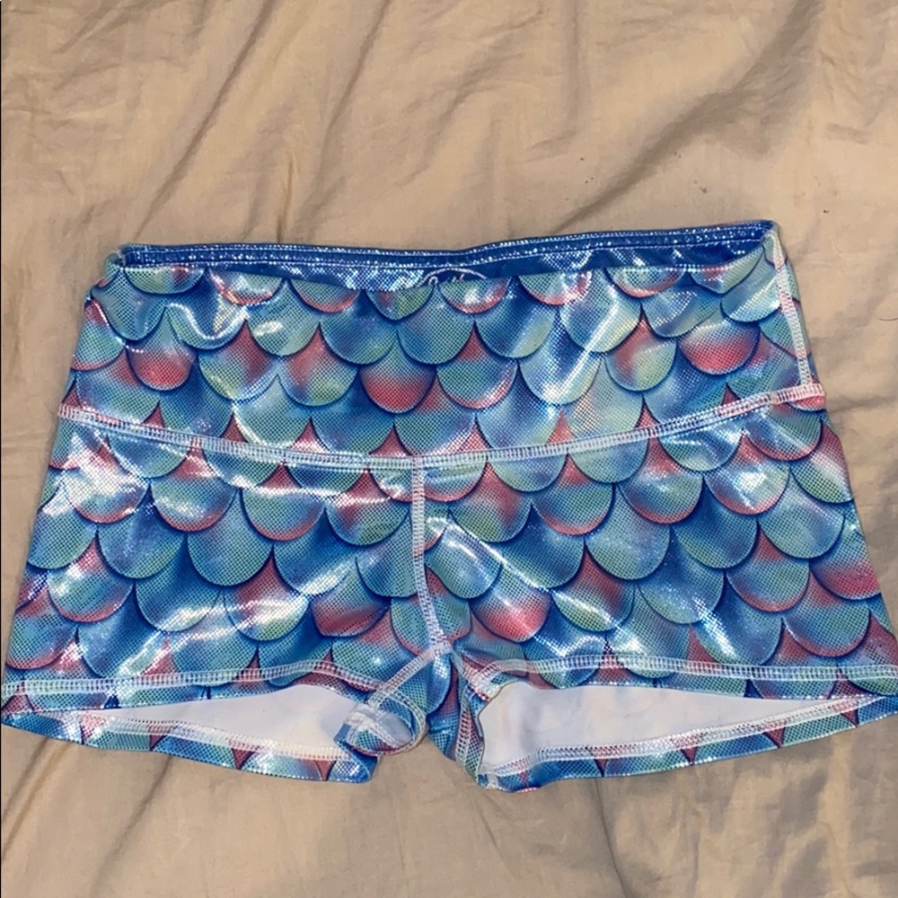 Mermaid spandex workout shorts